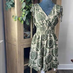 Floral Green and Cream Dress